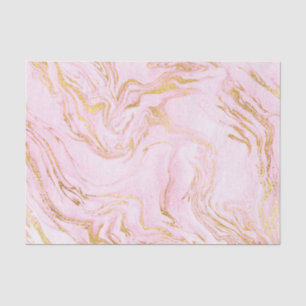 Roos Gold Blush Roze Marble White Abstract Metalli Tissuepapier