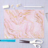 Roos Gold Blush Roze Marble White Abstract Metalli Tissuepapier (Craft)