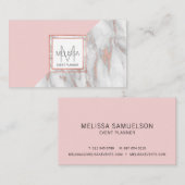 Roos Gold Blush Roze marmer Grey Feminine Visitekaartje (Voorkant / Achterkant)