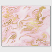 Roos Gold Blush Roze marmer White Abstract metaal Cadeaupapier (Vlak)