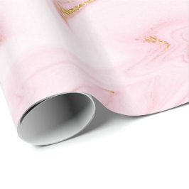 Roos Gold Blush Roze marmer White Abstract metaal Cadeaupapier