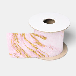 Roos Gold Blush Roze marmer White - wit Satijnen Lint