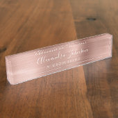 Roos Gold Blush Roze microblading Lashes Naambordje (Zijkant)