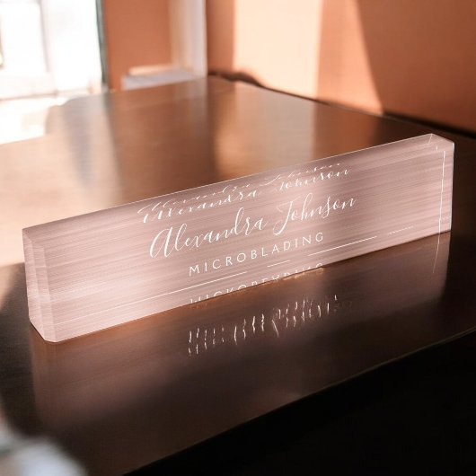 Roos Gold Blush Roze microblading Lashes Naambordje