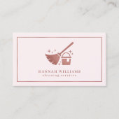 Roos Gold & Blush roze reinigingsservices Visitekaartje (Voorkant)