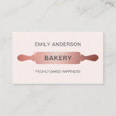 Roos Gold Blush Roze Rolling Pin Bakery Visitekaartje (Voorkant)
