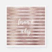 Roos Gold Blush Roze Strepen Glitz Vrijgezellenfee Servet (Voorkant)