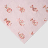 Roos Gold Blush Roze Tropische Glitter Ananas Tissuepapier (Detail)