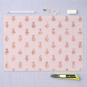 Roos Gold Blush Roze Tropische Glitter Ananas Tissuepapier (Craft)