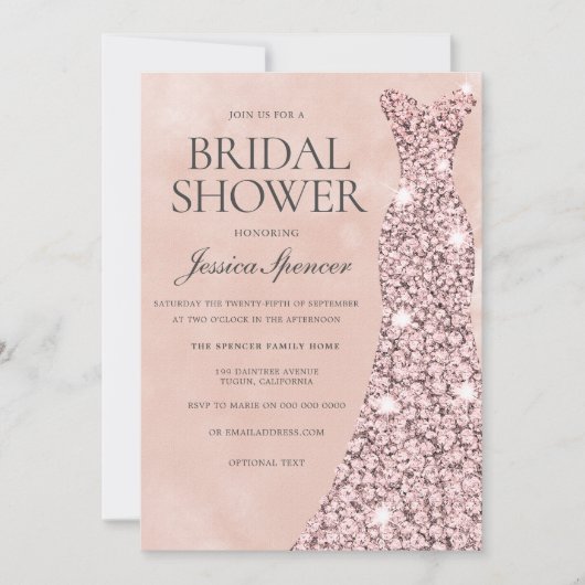 Roos Gold & Blush Roze Vrijgezellenfeest Kaart (Voorkant)