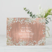 Roos Gold Blush Roze Wit Baby's Breath Bridal Kaart (Staand voorkant)