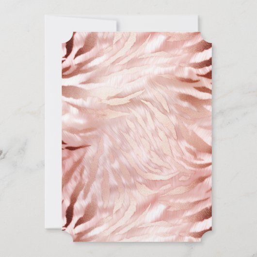 Roos Gold Blush Roze Zebra Kaart (Achterkant)