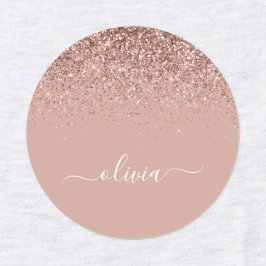 Roos Gold Blush Roze zwart Glitter Chic Monogram Labels