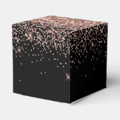 Roos Gold Blush Roze zwart Glitter Monogram Bedankdoosjes (Achterkant)