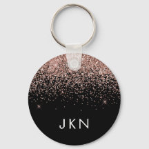 Roos Gold Blush roze zwart Glitter Monogram Girly