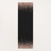 Roos Gold Blush roze zwart Glitter Monogram Girly Yogamat (Achterkant)