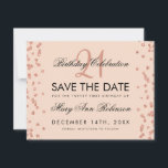 Roos Gold Blush Save Date 21st Birthday Confetti Save The Date<br><div class="desc">Elegant "21st Birthday Party"-ontwerp met Roos Gold Faux Glitter Confetti Blush Pink en aangepaste naam en tekst voor meer informatie. Eenvoudig te gebruiken en eenvoudig aan te passen. Bestel vandaag nog!</div>