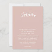 Roos Gold Blush Script Sweet 16 Birthday Foto Kaart (Voorkant)