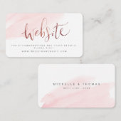 Roos Gold Blush Script Wedding website Insert card Plaatskaartje (Voorkant / Achterkant)
