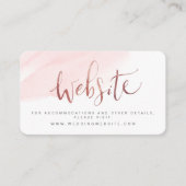 Roos Gold Blush Script Wedding website Insert card Plaatskaartje (Voorkant)