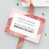 Roos Gold, Blush & Sequin Bridesmaid Kaart