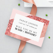 Roos Gold, Blush & Sequin Maid of Honor Kaart