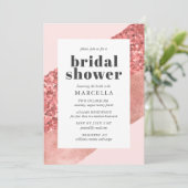 Roos Gold, Blush & Sequin Vrijgezellenfeest Kaart (Staand voorkant)