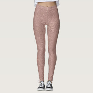 Roos Gold Blush Sequins Metallic Glitter Leggings