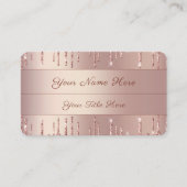 Roos Gold Blush Shiny Glitter Drift Visitekaartje (Voorkant)