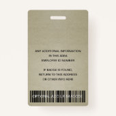 ROOS GOLD BLUSH SILVER EMPLOYEE FOTO BARCODE NAAM BADGE (Achterkant)