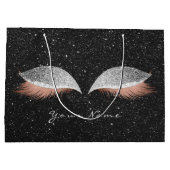 Roos Gold Blush Silver Glitter Lashes Black Makeup Large Cadeautasje (Achterkant)