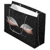 Roos Gold Blush Silver Glitter Lashes Black Makeup Large Cadeautasje (Voorkant Gekanteld)