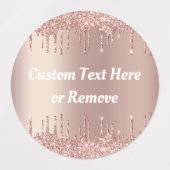 Roos Gold Blush Sparkle Drift Aangepaste tekstlabe Labels (Design 1)