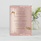 Roos Gold Blush Sparkle Drift Weddenschap (Staand voorkant)