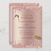 Roos Gold Blush Sparkle Drift Weddenschap (Voorkant / Achterkant)