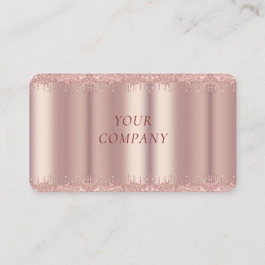 Roos Gold Blush Sparkle Drivers - luxe elegant Visitekaartje (Voorkant)