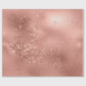 Roos Gold Blush Sparkly Glitter Powder Abstract Cadeaupapier (Vlak)