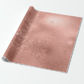 Roos Gold Blush Sparkly Glitter Powder Abstract Cadeaupapier (Uitgerold)