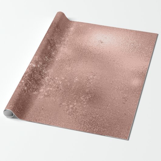 Roos Gold Blush Sparkly Glitter Powder Abstract Cadeaupapier (Uitgerold)