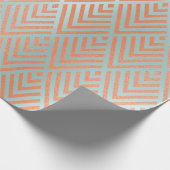 Roos Gold Blush Tiffany Aqua Art Deco Copper Cadeaupapier (Hoek)