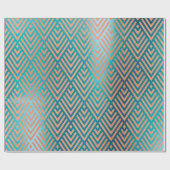 Roos Gold Blush Tiffany Metallic Art Deco Copper Cadeaupapier (Vlak)