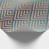 Roos Gold Blush Tiffany Metallic Art Deco Copper Cadeaupapier (Hoek)