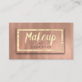 Roos Gold Blush Typografie Makeup Artist 3D Visitekaartje (Voorkant)