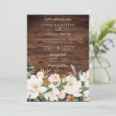 Roos Gold Blush White Rustic Floral Wedding Kaart (Staand voorkant)