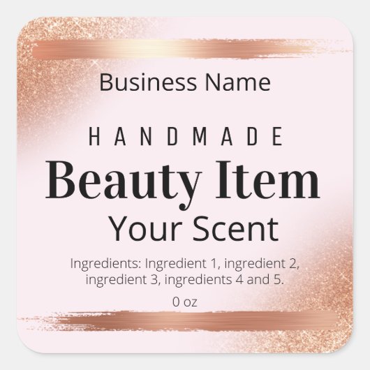 Roos Gold Body Butter Cream Lotion Lip Balm Label (Voorkant)