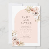 Roos Gold Boho Beach Wedding Kaart (Voorkant)