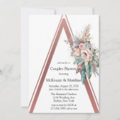 Roos Gold Boho Floral Ether Couples Shower Kaart (Voorkant)