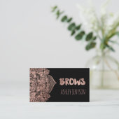 Roos gold boho floral mandala brows typografie 2 visitekaartje (Staand voorkant)