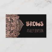 Roos gold boho floral mandala brows typografie 2 visitekaartje (Voorkant)