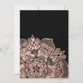 Roos gold boho floral mandala girl baby shower kaart (Achterkant)